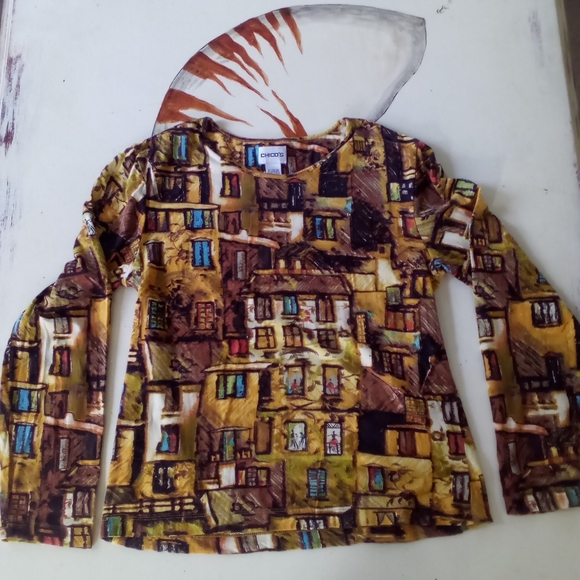 Chico's art deco shirt - Picture 6 of 9
